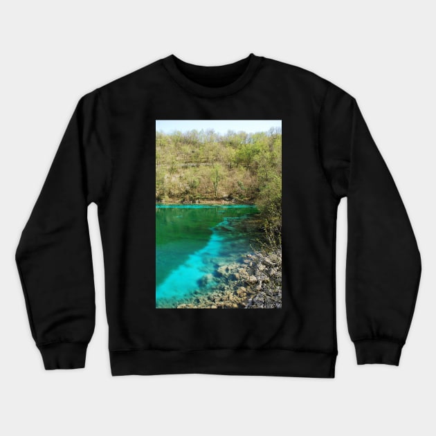 Lago di Cornino in Spring Crewneck Sweatshirt by jojobob